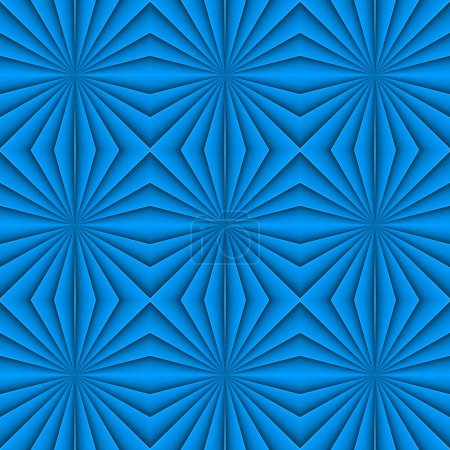 Ilustración de Patrón azul sin costura geométrica creativa. Adorno floral. Para Tela, Decorar, Diseñar, Papel pintado - Imagen libre de derechos