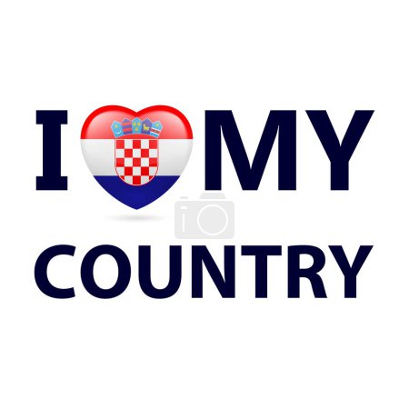 Ilustración de Corazón con colores de bandera croata. Me encanta mi país - Croacia - Imagen libre de derechos