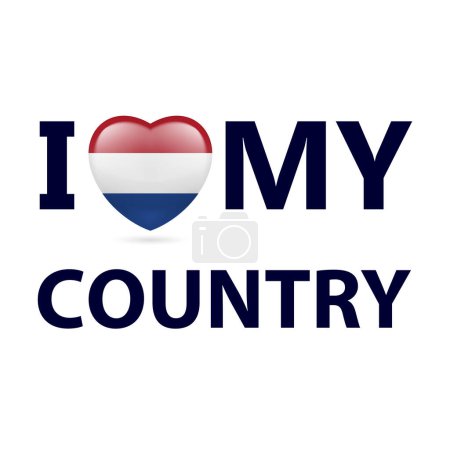 Ilustración de Corazón con colores de bandera holandesa. I Love My Country - Países Bajos - Imagen libre de derechos