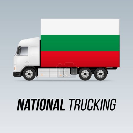 Illustration for Symbol of National Delivery Truck with Flag of Bulgaria. National Trucking Icon and Bulgarian flag - Royalty Free Image