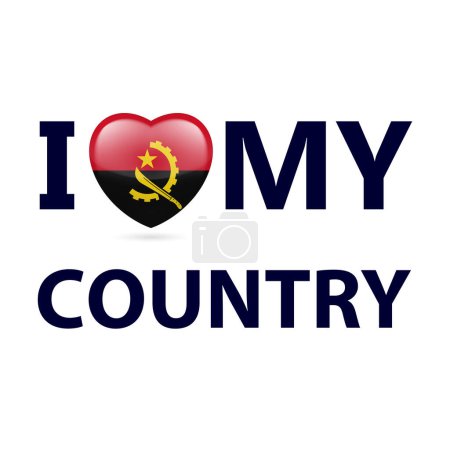 Herz mit angolanischem Flaggenmuster. Ich liebe mein Land - Angola