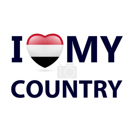 Heart with Yemeni flag colors. I Love My Country - Yemen