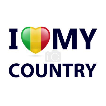 Heart with Malian flag colors. I Love My Country - Mali