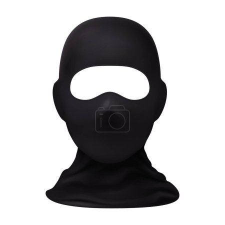 Balaclava Snowboarding or Mountain Skiing Protective Wear. Symbol of Hacker, Terrorist, Robber or a Criminal Person. Also Equipment for Special Forces or Winter Sports