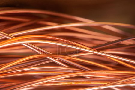 Photo for Copper wire, metals industry component - Royalty Free Image