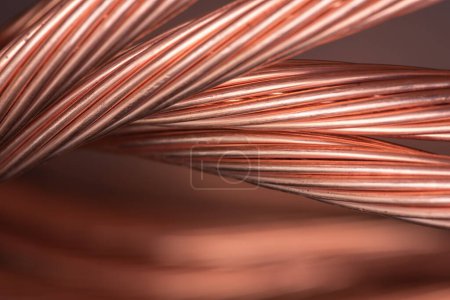 Photo for Copper wire cable, raw material energy industry - Royalty Free Image