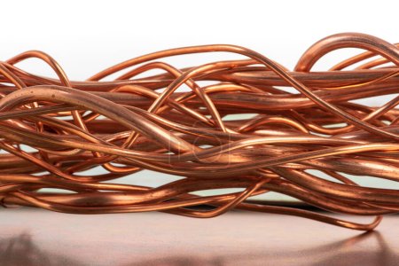 Téléchargez les photos : Câble de fil de cuivre, industrie de l'énergie des matières premières - en image libre de droit