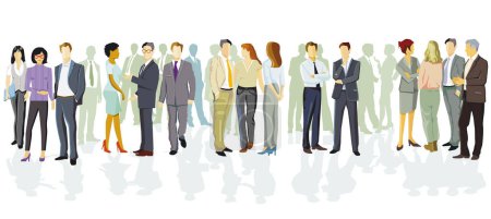 Illustration for Business people standing together illustration, isolated on white background - Royalty Free Image