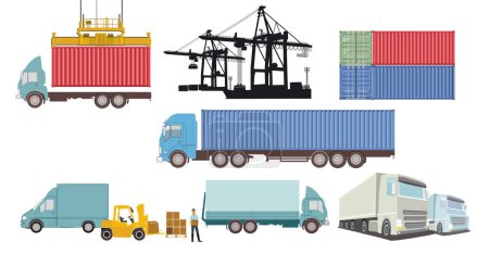Ilustración de Transporte de mercancías, transporte en camión, ilustración - Imagen libre de derechos