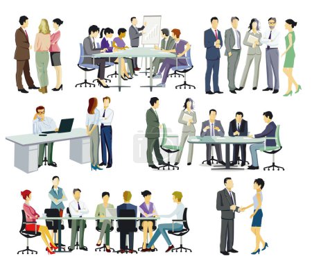 Curso y formación, Ilustración de reuniones de negocios