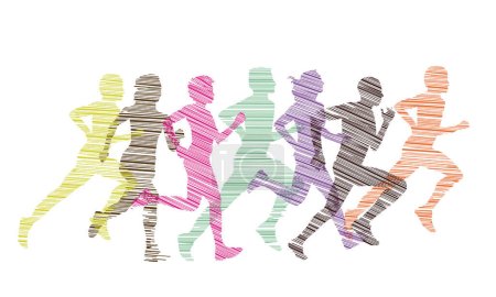 Illustration for A group of runners Illustration - Royalty Free Image