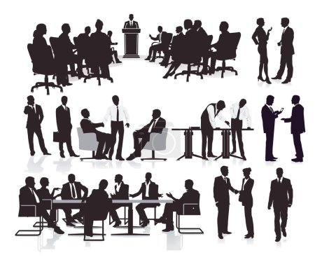 Arbeitsgruppen von Personen bei dem Treffen. illustration