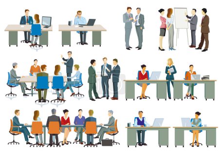 Arbeitsgruppen von Personen bei dem Treffen. illustration