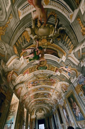 Photo for Entrance corridor to the Chapel of St. Ignatius in the ancient House of Jesus Rome - Royalty Free Image