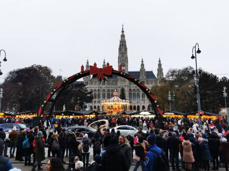 Photo for Wienna rathaus at christmas from old europe - Royalty Free Image