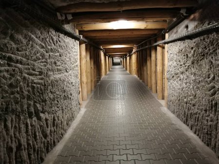 Photo for Krakow - Wieliczka, Poland - December 2th 2023 - Photo of salt mine tunnels from old history - Royalty Free Image