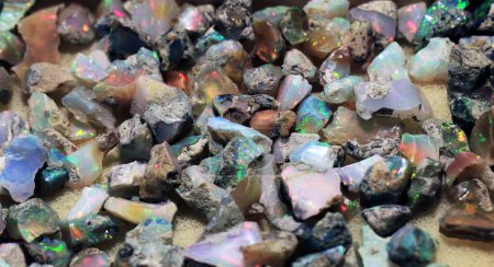 Photo for Opal mineral collection as very nice natural background - Royalty Free Image