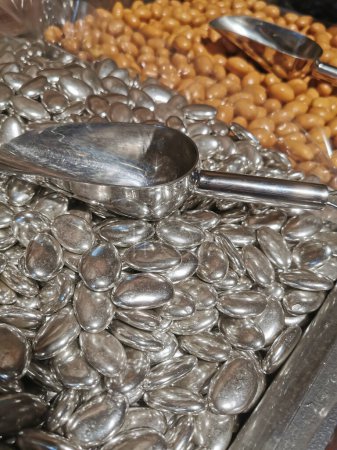 Süßigkeiten Silber Textur als schöne Lebensmittel Hintergrund