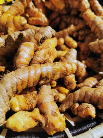 Photo for Curcuma root texture as very nice food background - Royalty Free Image