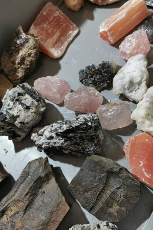 Photo for Color natural mineral collection as nice background - Royalty Free Image