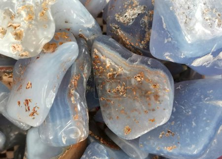 blaue Chalcedon mineralische Textur als schöner natürlicher Hintergrund