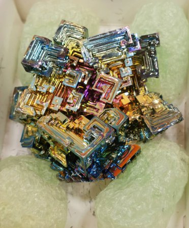 nice synthetic color bismuth metal mineral crystal 
