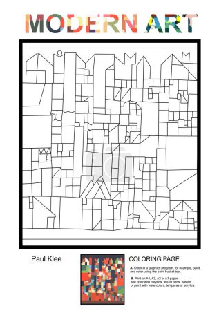 Téléchargez les photos : Art moderne Paul Klee Coloriage - en image libre de droit