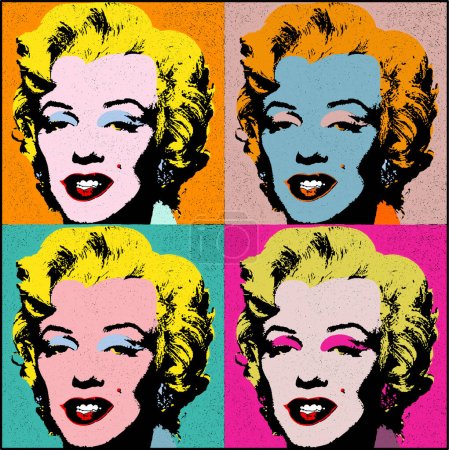 Téléchargez les illustrations : Andy Warhol Marilyn vecteur eps 10 - en licence libre de droit