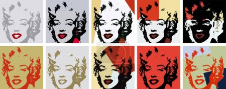 Illustration for Andy Warhol Marilyn vector eps 10 - Royalty Free Image