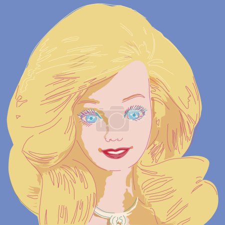 Ilustración de Andy Warhol Barbie vector de muñeca eps 10 - Imagen libre de derechos