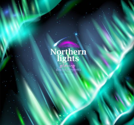 Ilustración de Luces boreales, Elementos vectoriales brillantes para el diseño - Imagen libre de derechos