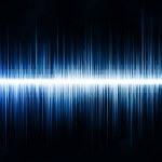 Abstract Colorful Rhythmic Sound Wave Background. Concept of voice recognition