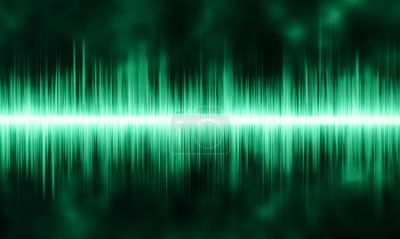 Green Rhythmic Sound Wave background. Sound waveform