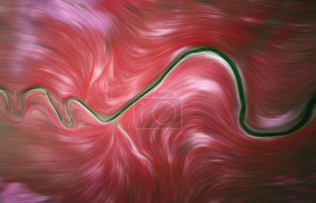 Foto de Abstract red blur texture effect. Blurred veins water stream backdrop with a smoke style. Smooth motion illustration for your graphic design, banner, background, wallpaper or poster. 3D rendering - Imagen libre de derechos
