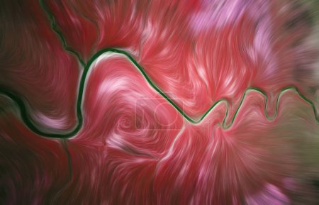 Téléchargez les photos : Abstract red blur texture effect. Blurred veins water stream backdrop with a smoke style. Smooth motion illustration for your graphic design, banner, background, wallpaper or poster. 3D rendering - en image libre de droit