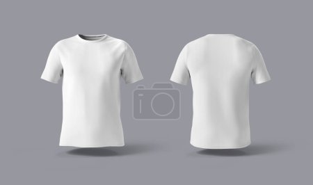 Téléchargez les photos : T-shirt isolé avec ombre Mockup. Modèle de maillot sur fond gris. Rendu 3d - en image libre de droit
