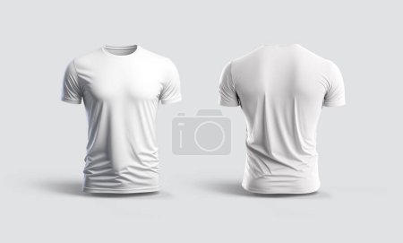 Foto de Camiseta aislada con sombra Mockup. Plantilla de jersey sobre fondo blanco. renderizado 3d - Imagen libre de derechos