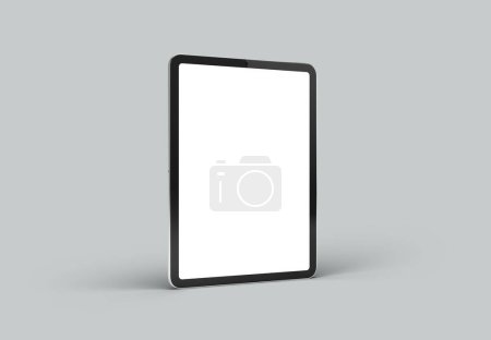 Photo for PARIS - France - March 15, 2023: Apple Ipad Pro, silver color - Realistic 3d rendering, screen tablet mockup on white background - Royalty Free Image