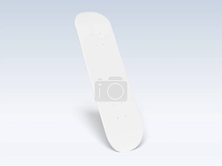 Photo for White skateboard mockup isolated on blank background. 3D rendering - Royalty Free Image