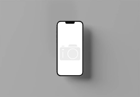 Photo for PARIS - France September 1, 2023: Newly released Apple smartphone, Two Iphone 14 pro max Silver color realistic 3d rendering, front screen mobile mockup with shadow and reflection on white background - Royalty Free Image