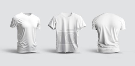 Photo for Isolated t-shirt with shadow Mockup. Template of jersey on white background. 3d rendering - Royalty Free Image