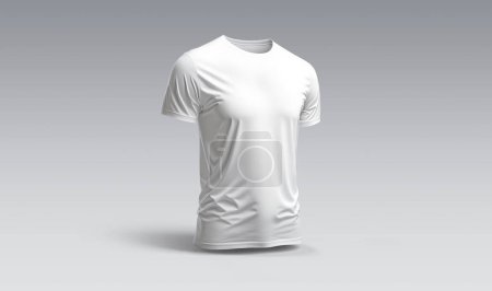 Photo for Isolated t-shirt with shadow Mockup. Template of jersey on grey background. 3d rendering - Royalty Free Image