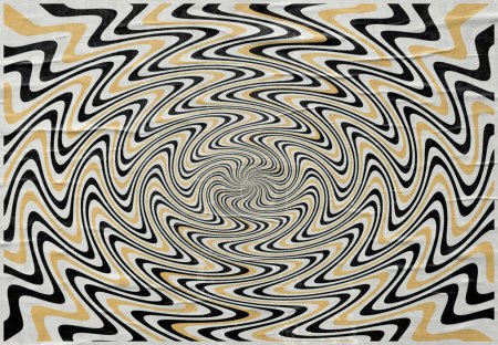 Photo for Vintage psychedelic vector art retro abstract texture with swirling mesmerizing lines effect - Royalty Free Image