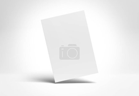 Photo for Magazine mockup on blank surface. Cover template isolated on white background. 3D rendering - Royalty Free Image
