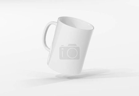 Téléchargez les photos : Modèle de tasse isolé sur fond blanc. Modèle de tasse de café vierge. rendu 3D - en image libre de droit