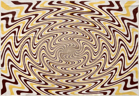 Foto de Vintage vector psicodélico arte textura abstracta retro con remolino fascinantes líneas efecto - Imagen libre de derechos