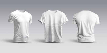 Téléchargez les photos : T-shirt isolé avec ombre Mockup. Modèle de maillot sur fond gris. Rendu 3d - en image libre de droit