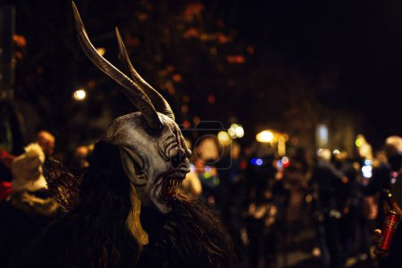 Photo for PRAHA, CZECH REPUBLIC, EVROPA - NOVEMBER 19 2023 - Krampus show parade of devils through the streets of Prague - Royalty Free Image