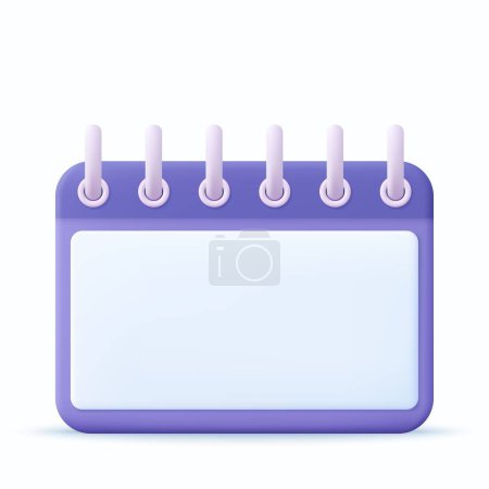 Illustration for 3d Calendar assignment icon. Planning concept. 3d rendering. Vector illustration - Royalty Free Image