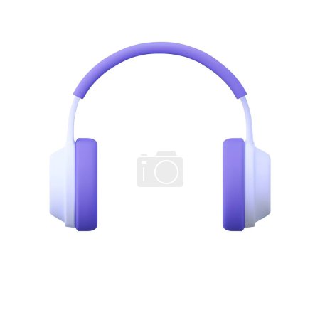 Ilustración de Auriculares 3d con dinámica para escuchar música fuerte disfrutando de icono de plantilla de sonido de audio aislado sobre fondo blanco. renderizado 3d. Ilustración vectorial - Imagen libre de derechos